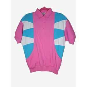 80s Casual Isle Medium pullover button up collar shirt